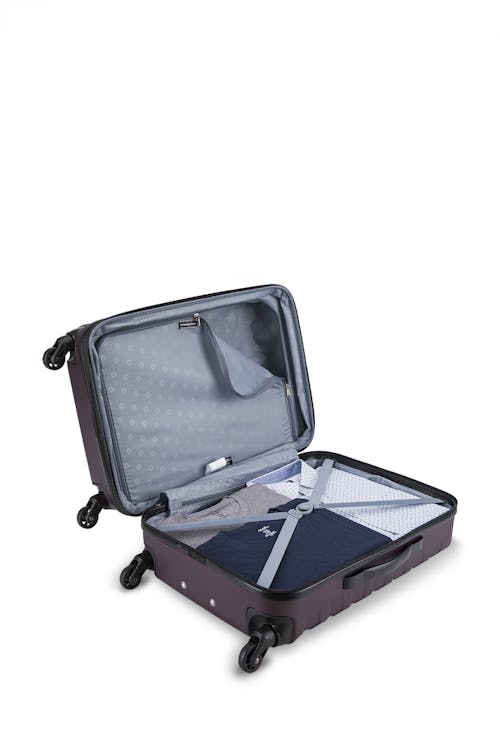 Swissgear Vernier Collection 3 Piece Expandable Hardside Luggage Set With two large main compartments, tie-down straps, lining divider and a privacy pocket 