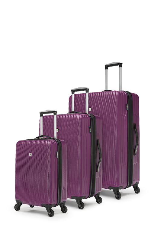 Swissgear DIVINE Collection Expandable Hardside Luggage 3 Piece Set - Purple