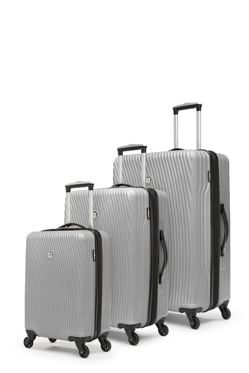 Swissgear DIVINE Collection Expandable Hardside Luggage 3 Piece Set - Silver