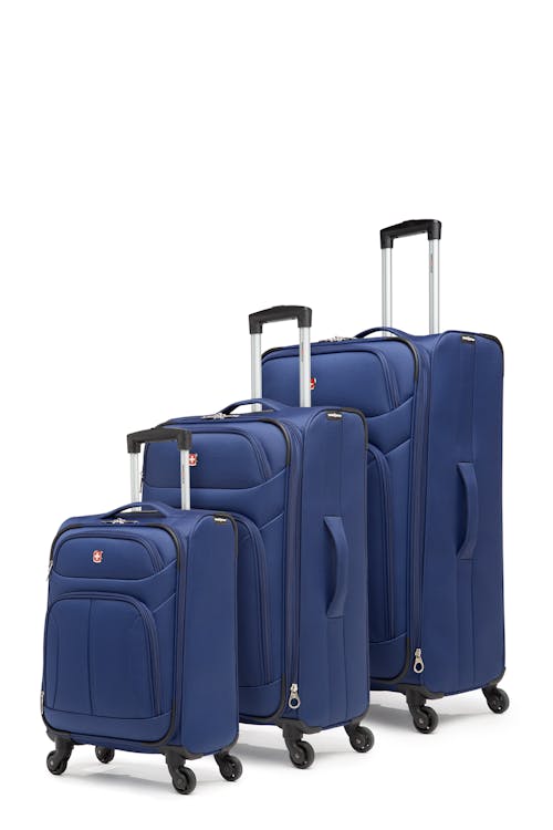 Swissgear Collection de bagages Eclipse - Ensemble de 3 valises souples - Bleu