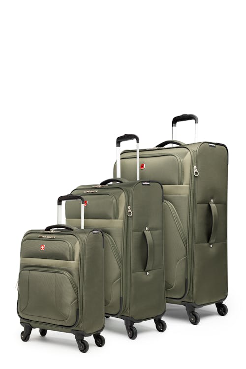 Swissgear Collection de bagages ROUND TRIP II - Ensemble De 3 Valises Souples - Vert Ardoise