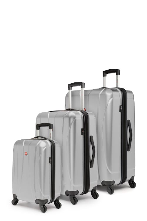 Swissgear Collection de bagages ICONIC - Ensemble De 3 Valises Rigides - Argent