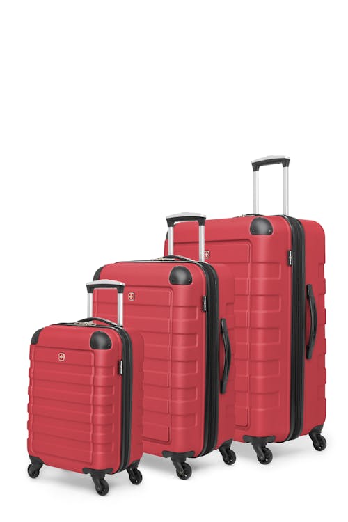 Swissgear Collection de bagages Meligen - Ensemble de 3 valises rigides - Rouge