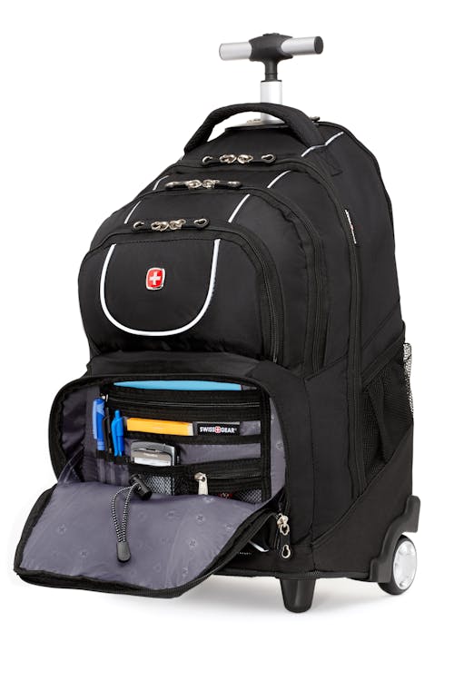 Swissgear 0961 Wheeled 15-inch Laptop Backpack  Front zippered organizer compartment