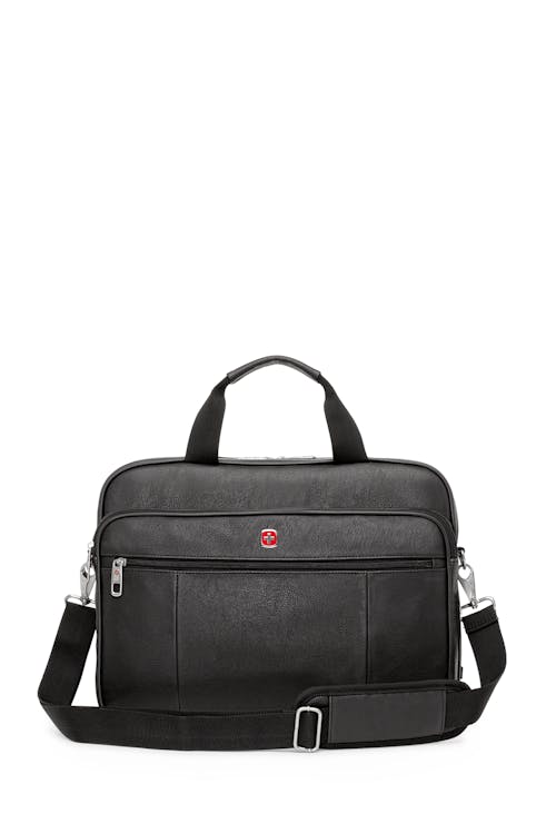 Swissgear 0984 Faux Leather 15 inch Laptop Briefcase  Adjustable and removable shoulder straps