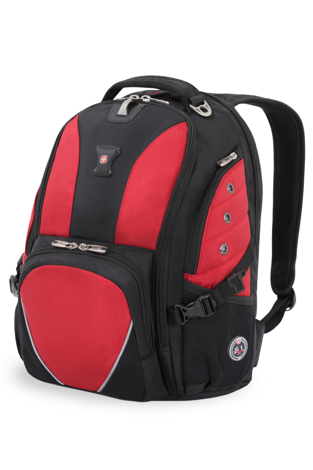 swiss gear red and black backpack