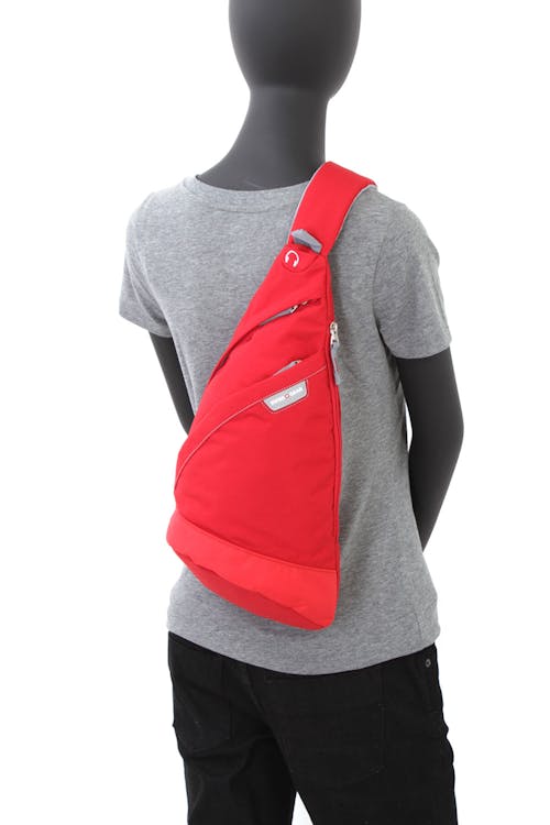 SWISSGEAR TRIANGLE SLING BAG - PADDED SHOULDER STRAPS WITH BREATHABLE MESH FABRIC
