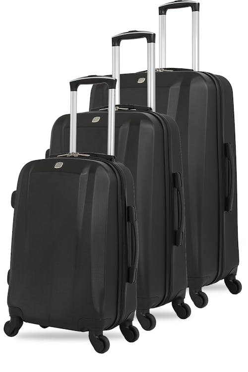 Swissgear 6072 3pc Hardside Spinner Luggage Set  - Black