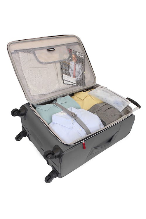 Swissgear 6133 28" Expandable Liteweight Spinner Luggage Adjustable clothing tie-down straps 