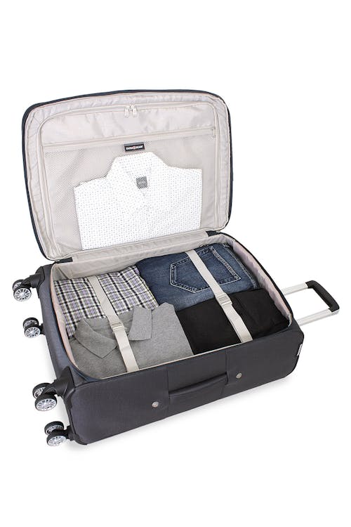 SWISSGEAR 6281 24" DELUXE LUGGAGE FULLY LINED INTERIOR WITH ADJUSTABLE TIE-DOWN STRAPS
