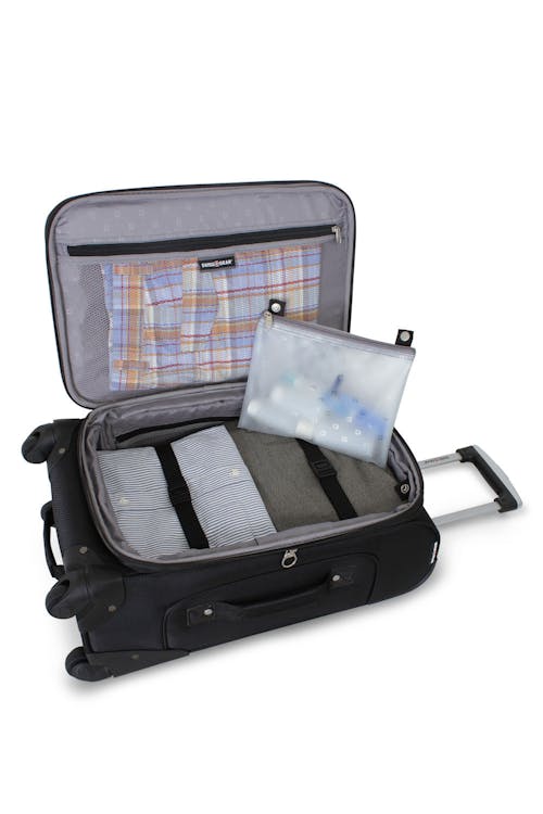 SWISSGEAR Sion 6283 21" Expandable Spinner Luggage Adjustable clothing tie-down straps