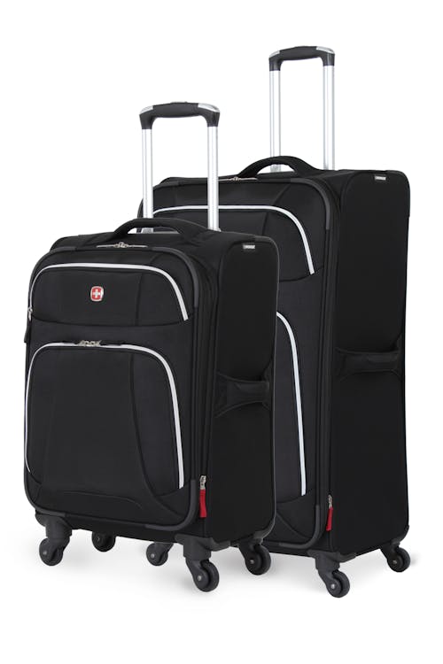 Swissgear 7362 Expandable Liteweight Spinner Luggage 2pc Set - Black