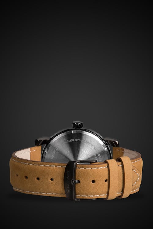 Swissgear - Montre Legacy - Noire avec cadran crème et bracelet brun clair