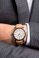 Swissgear Legacy Watch - Black with Cream Dial & Light Brown Strap