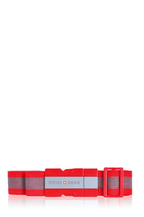 Black Adjustable Luggage Strap - Red