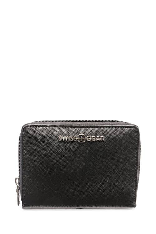 SWISSGEAR 10004 Ladies Leather Short Zip-Around RFID Wallet - Black