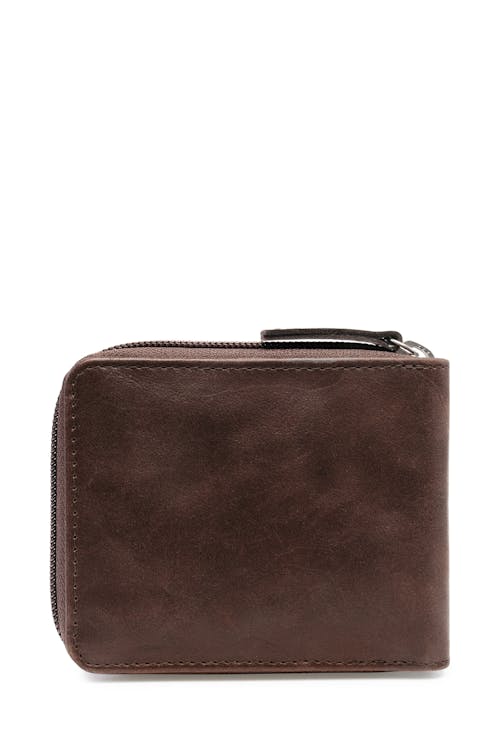 SWISSGEAR 87000 - Portefeuille RFID à fermeture éclair contour avec étui d’identification en cuir doublure anti-RFID 