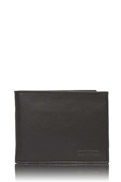 Swissgear 61135 Leather Billfold Wallet with Removable ID Flap - Black