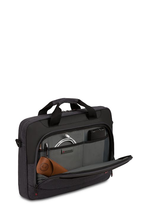 Wenger State 16 inch Slim Briefcase Black/Gray Heather