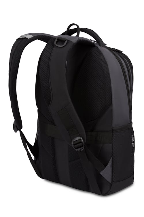Wenger Sprint Laptop Backpack Ergonomically contoured, padded shoulder straps feature breathable mesh fabric and thumb ring pulls for easily adjusting the fit. A D ring lets you attach added gear