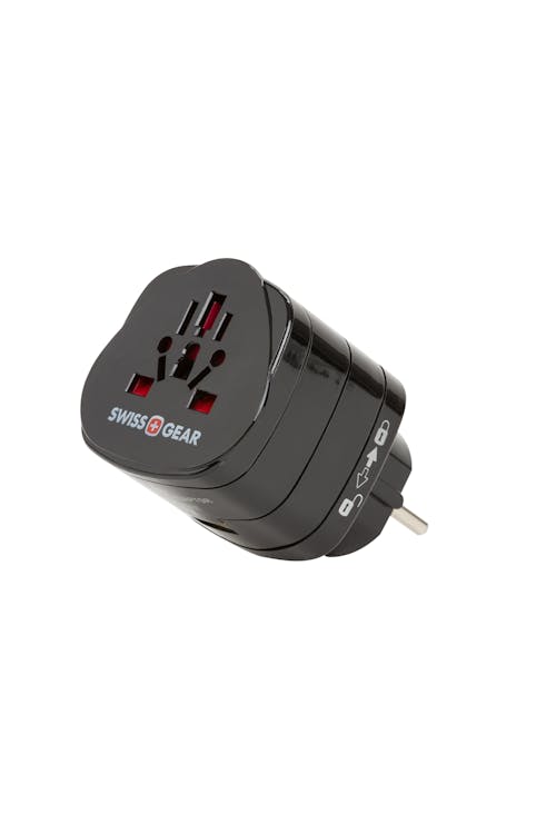 Swissgear Grounded Adaptor Plug/Cont - Black